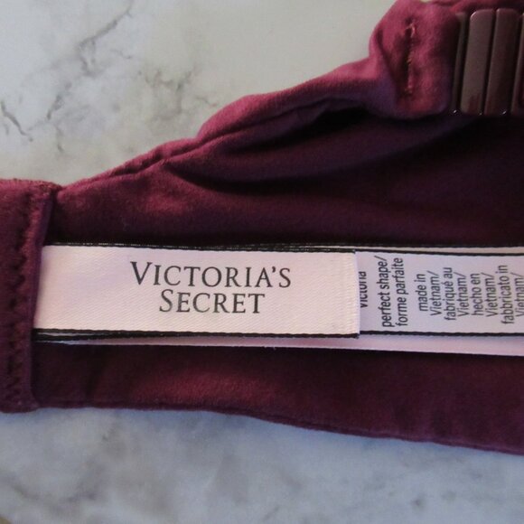 Victorias Secret Bra 32DDD Purple Perfect Shape Underwire Back Closure - Picture 2 of 8